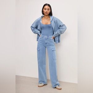 Good American Light Blue Cargo Pants